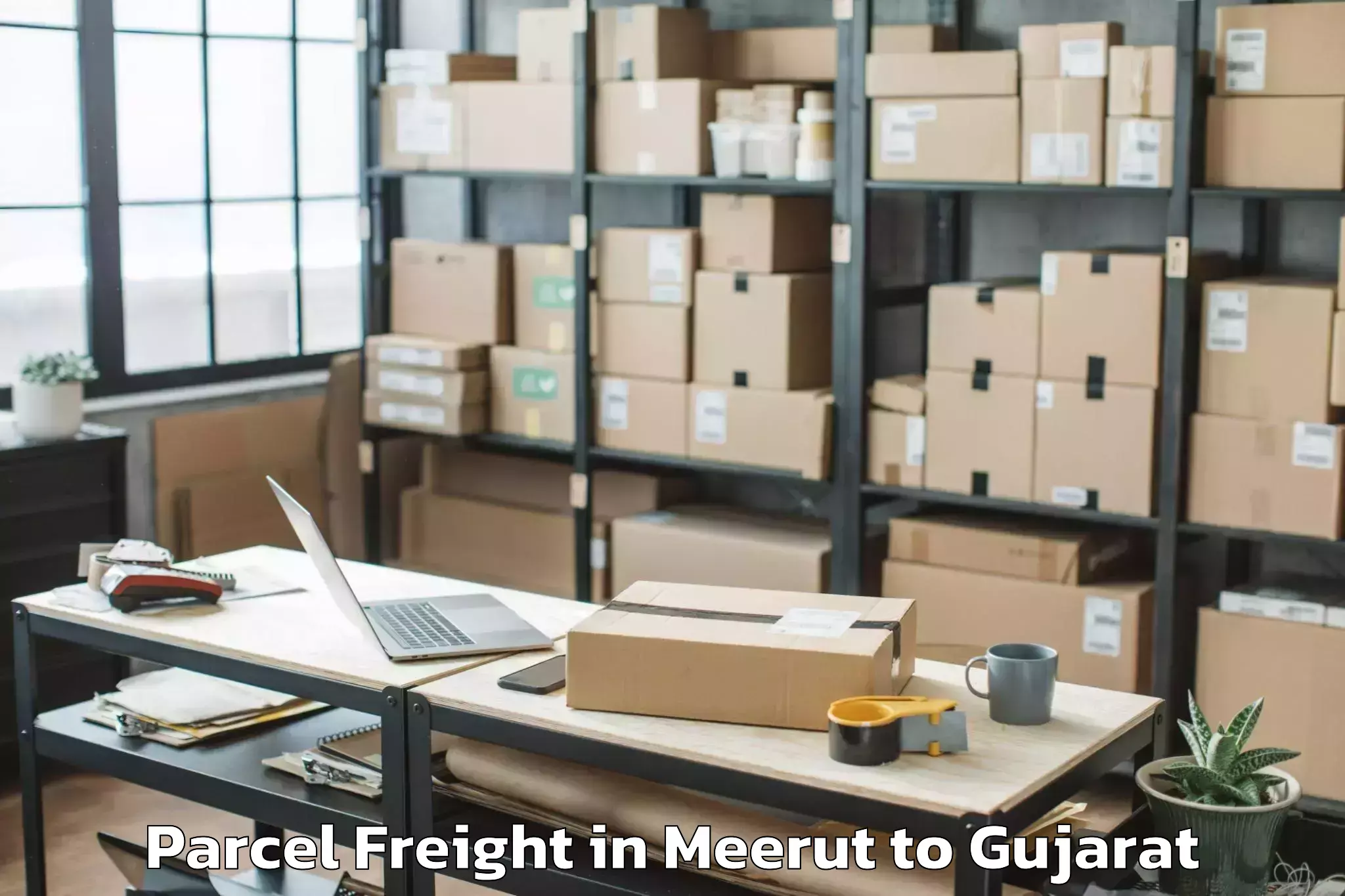 Trusted Meerut to Visnagar Parcel Freight